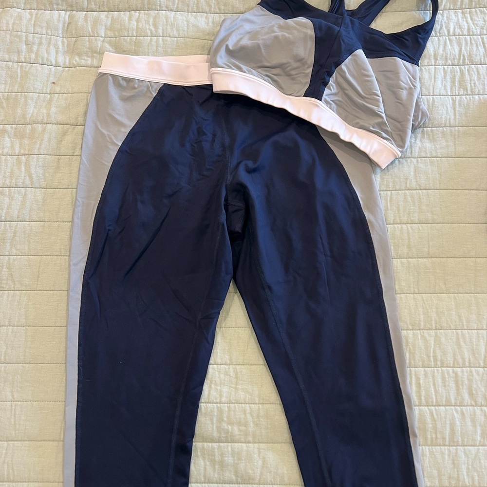 Asics Navy and Gray Activewear Set